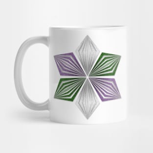 Genderqueer Pride Flag Colored Geometric Starburst Mug